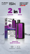 Fusion 15k Puffs 2 in 1 Disposable Vape Pod Kit Box of 5 - Vape Wholesale Mcr